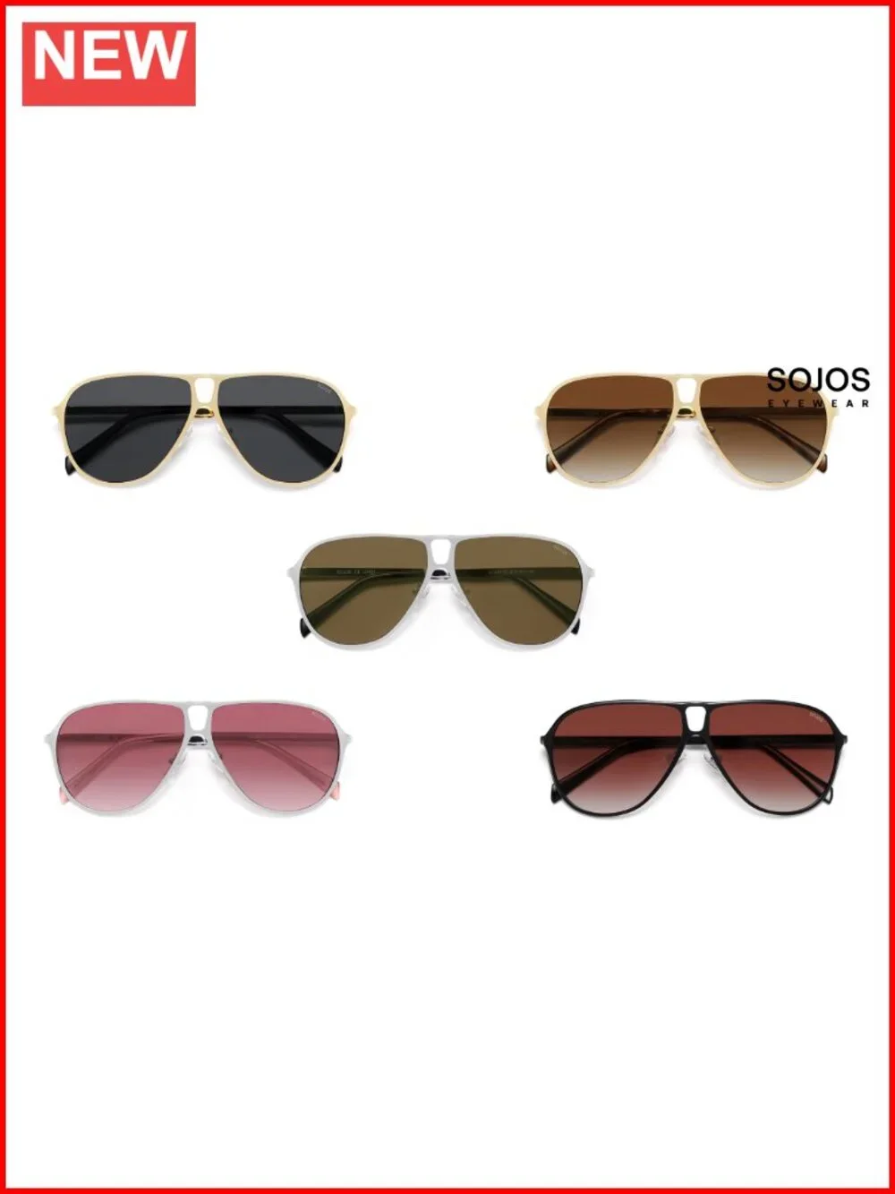 Trendy Polarized Aviator Sunglasses Retro Metal Frame UV400 Protection